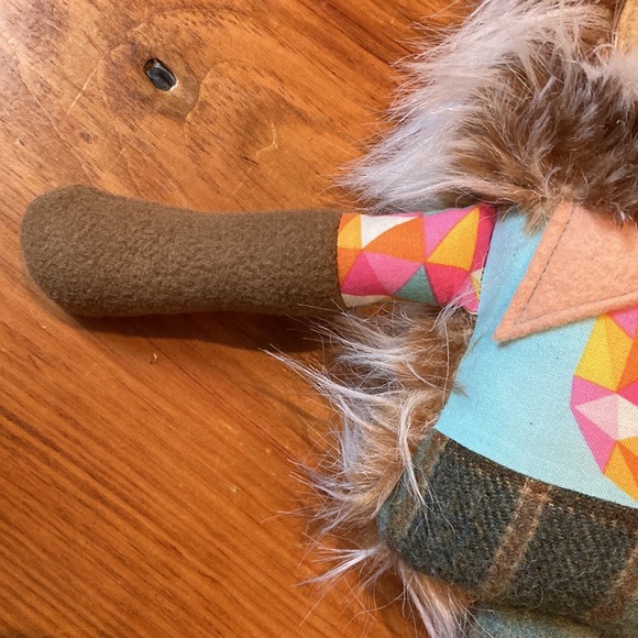 TEDDY BEAR REPUBLIC Fuzzy Retro Fabric Wool Teddy Bear Handmade Glasses - Picture 6 of 8